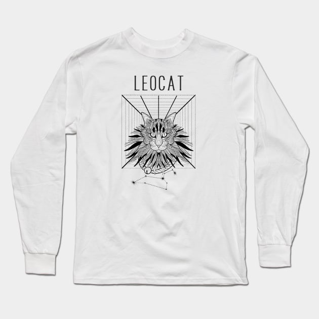 A zodiac cattery: Leo - leocat Long Sleeve T-Shirt by Blacklinesw9